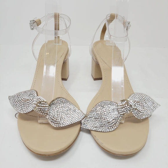 Schutz | Women's Silver Elegant Elyda Rhinestone Embellished Sandals (Size 9B) - Picture 11 of 15